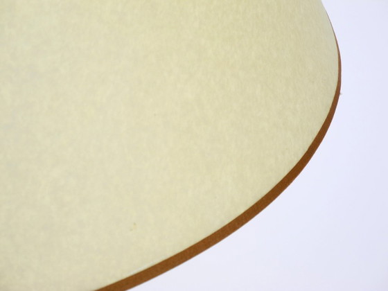 Image 1 of Large beautiful 1970s Italian bamboo table lamp with large oiled paper shade
