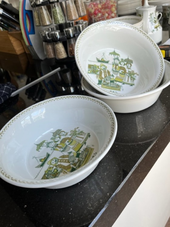 Beautiful 129-piece Figgjo Flint "Market" Crockery, Turi Design, Porcelain, Multi Color (photo 19 of 22)