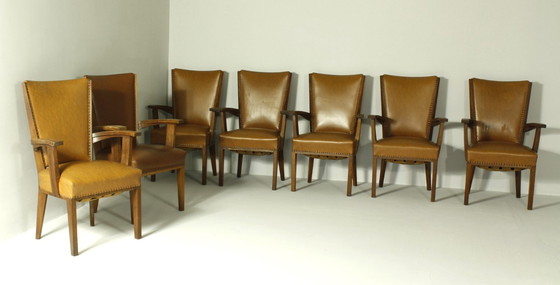 Image 1 of Sillones de H. Wouda para H. Pander & Zn., década de 1920, juego de 7