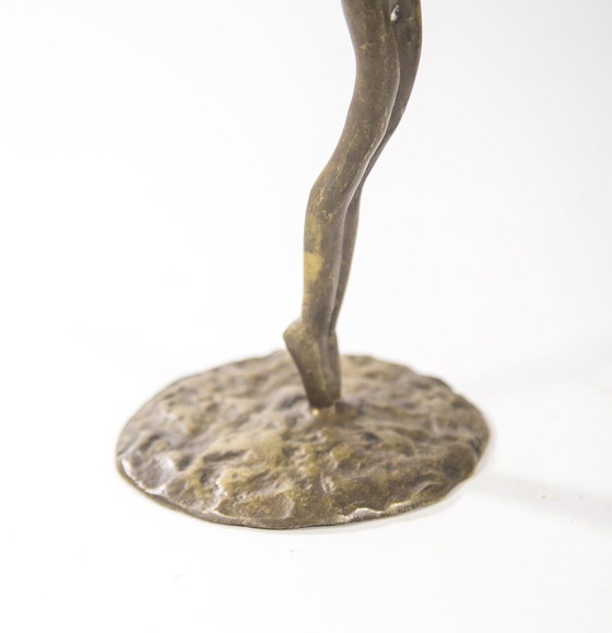 Image 1 of 2 x Escultura de bailarina de bronce con aro
