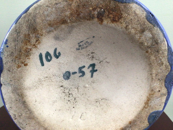 Image 1 of Vintage cache pot handgedraaid iriserend glazuur