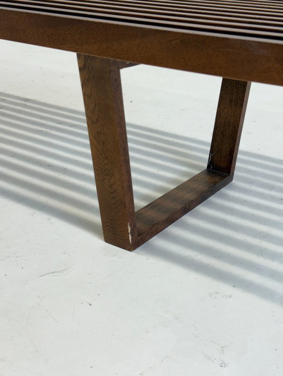 Image 1 of Vintage George Nelson long Platform lattenbank van teak hout