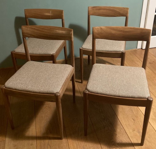 4 x sedia in legno, vintage 1960, (modellata da) Lübke