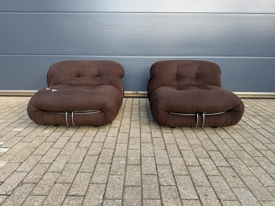 Image 1 of Cassina Soriana 2x 1 plaza original de los años 70 Tobia & Afra Scarpa