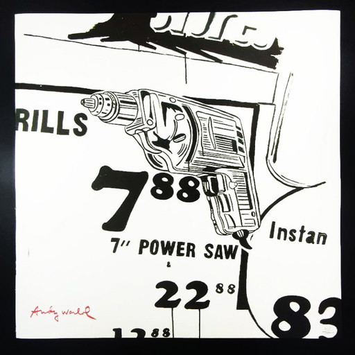 1980s Big Andy Warhol "Drills" Limited Edition Lithograph Numbered In Pencil By CMOA. 60 Cm / 23.62 Inches