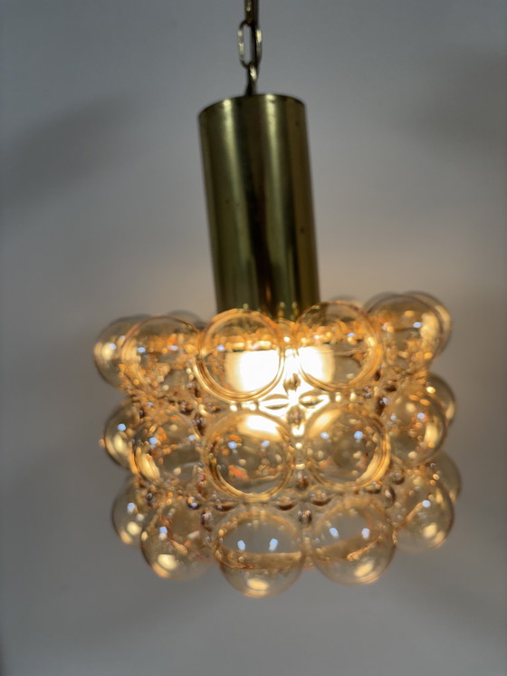 Image 1 of Exclusieve Limburg Helena Tynell “Bubble Lamp” – Amber / goud kleurig glas