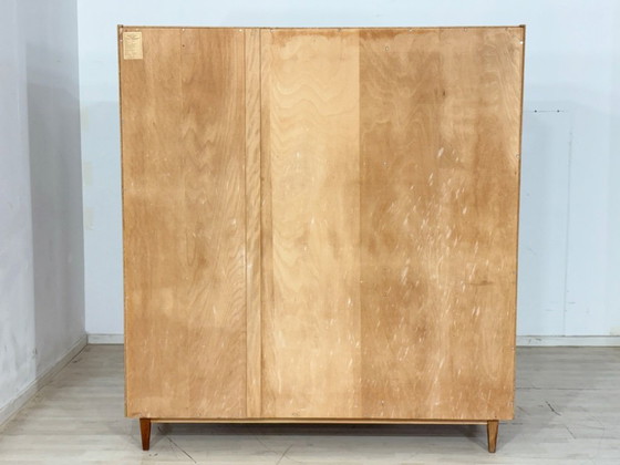 Image 1 of Magnifique armoire vintage, placard à linge, meuble en bois, style milieu du siècle