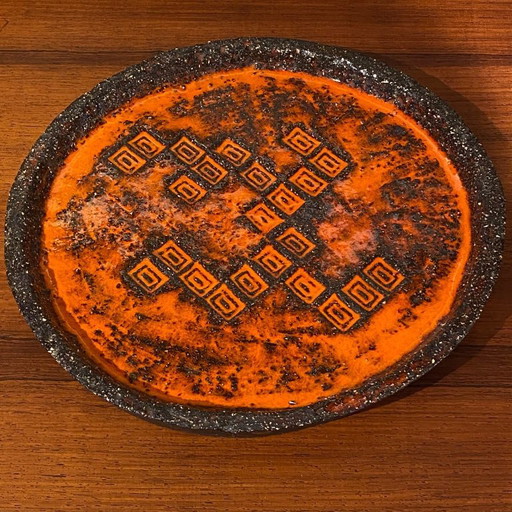 Vintage ceramic bowl fat lava