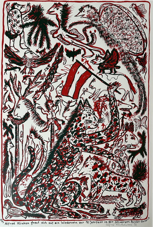 Genummerde zeefdruk - Alfred Klinkan - Gesigneerd