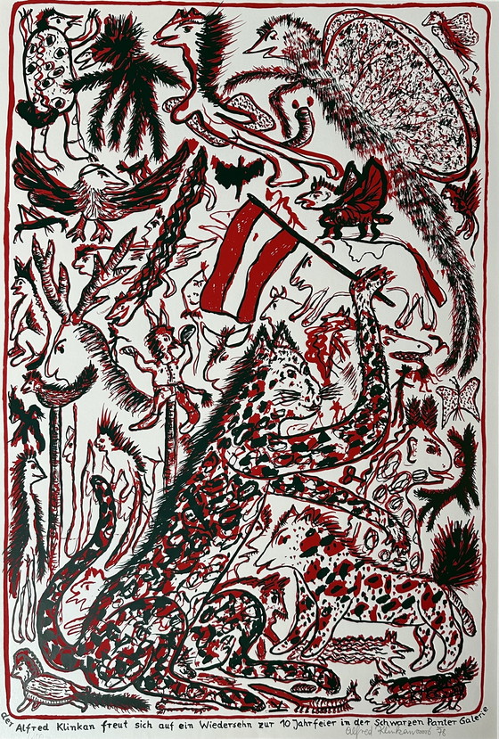 Image 1 of Genummerde zeefdruk - Alfred Klinkan - Gesigneerd