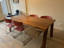Eettafel Montis Doble notenhout mat gelakt 