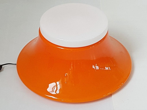 IMPORTANT 1970s VINTAGE SPACE AGE POP FLOOR OR TABLE LAMP IN GLASS 70'S