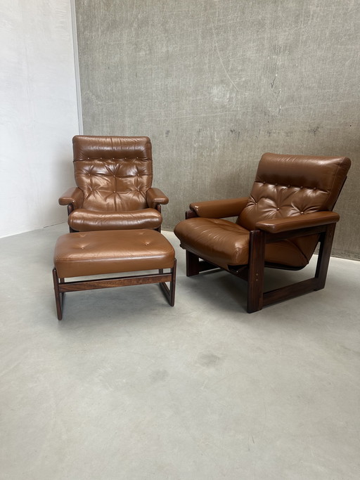 Set/2 Poltrone Lounge Coja Culemborg Cognac anni '70