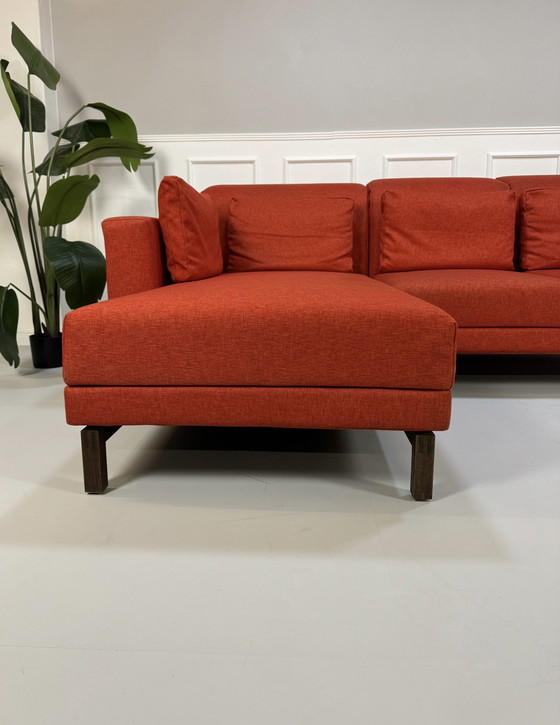 Image 1 of Brühl Moule Small fabric corner sofa orange oak