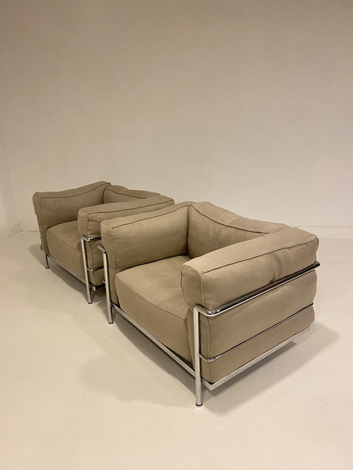 2 Cassina Lc3 Grand Confort Chairs