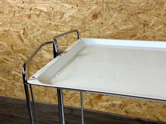 Image 1 of 1960s/70s Serving Trolley/Dinette Side Table, Space Age Design, Chrome/White