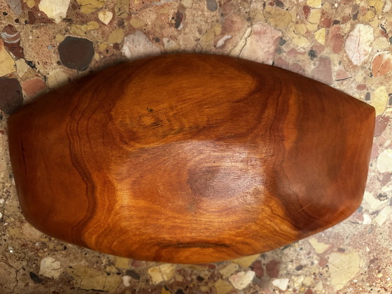 Image 1 of Vintage Reddish Carved Wooden Bowl/Empty Tray - 41/25/H 8 Cm