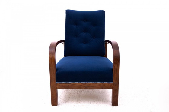 Image 1 of Poltrona Art Déco con schienale regolabile, Polonia, anni Quaranta.