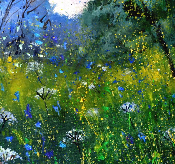 Image 1 of Witte en blauwe wilde bloemen