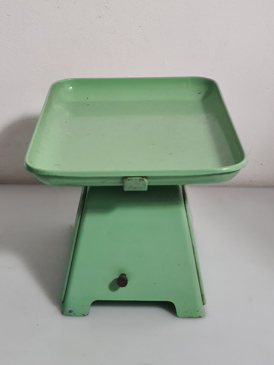 Image 1 of Balance de cuisine 10 kg, verte vintage années 1950
