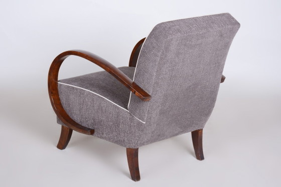 Restored Art Deco Armchair, by J. Halabala for UP Zavody, Beech, Czech, 1930s – UP Závody, Textile, Wood (photo 10 of 11)