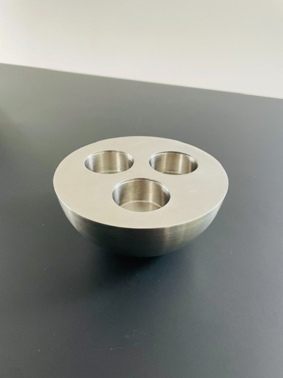 Image 1 of Minimalistische RVS kaarsenhouder 3 waxinelichtjes