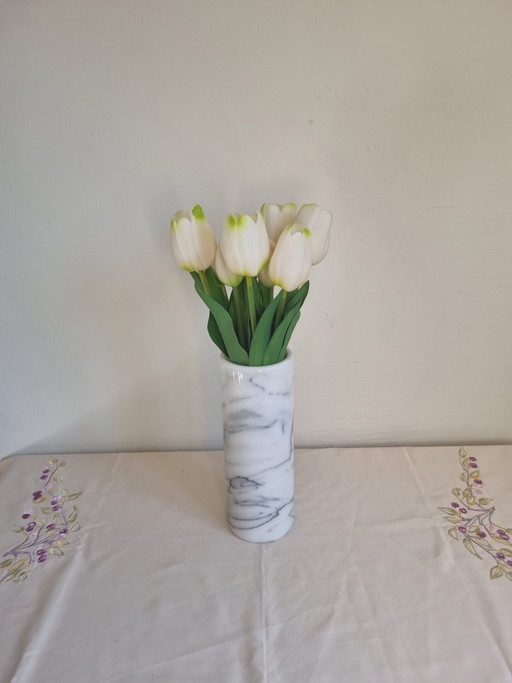 Large Carrara marble vase