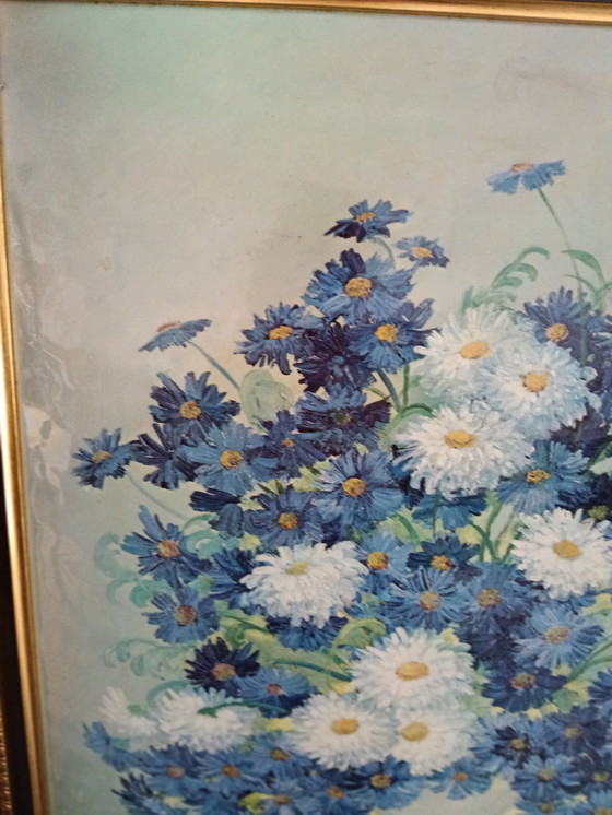 Image 1 of Blue Florals Art - Marion Rice - Firmato