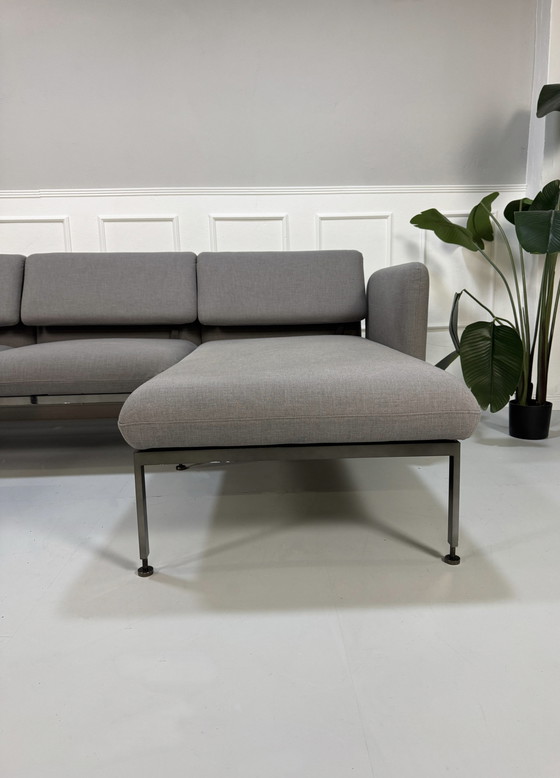 Image 1 of Brühl Roro medium sofa fabric gray sofa bed corner sofa + stool