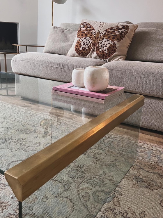 Image 1 of Table basse vintage Gallotti & Radice, modèle T33, verre et laiton