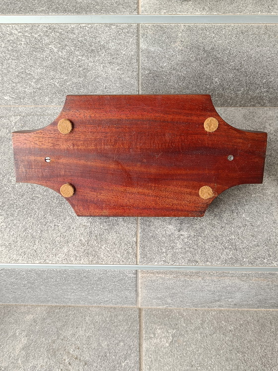 Image 1 of Scatola in legno in stile Art Déco con inserto in vetro, porta caramelle o portagioie di metà secolo.