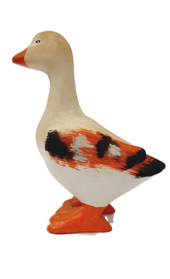 Image 1 of Statuina di oca o anatra in ceramica dipinta a mano