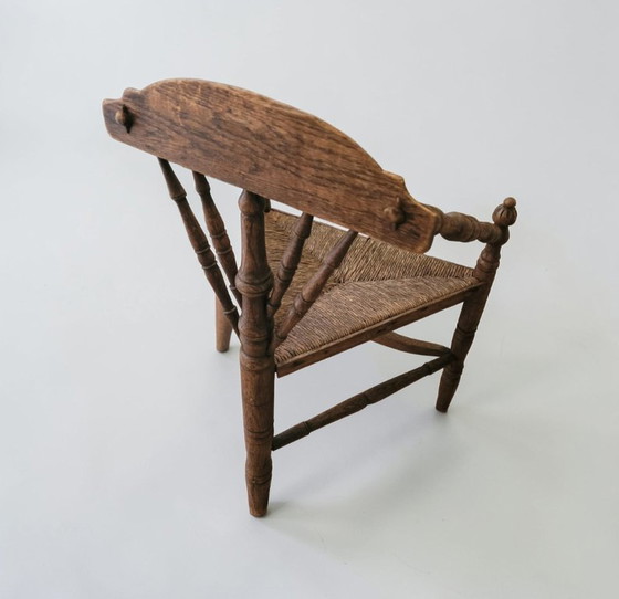 Image 1 of Antieke 19e eeuwse rieten stoel