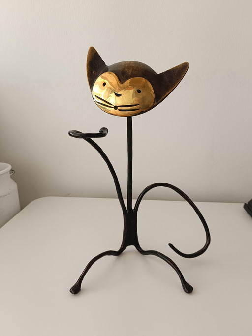 Porte-bouteille en forme de chat autrichien par Walter Bosse, années 1950