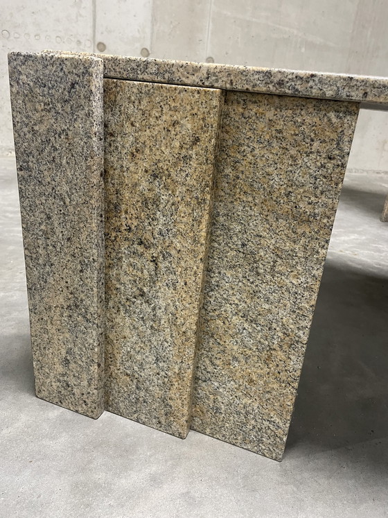 Image 1 of Teardrop-shaped marble coffee table with side table