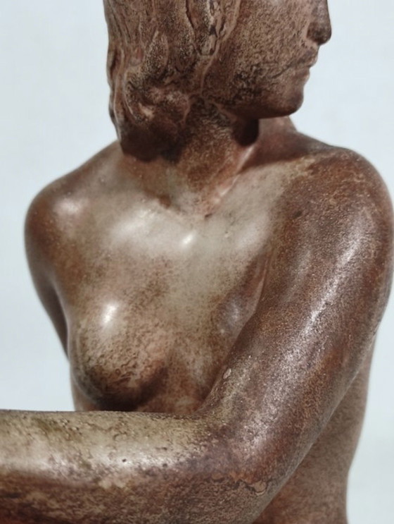 Image 1 of Art Deco Sculpture 'Seated Nude' – Emilio Musso (ca. 1930) | Unique