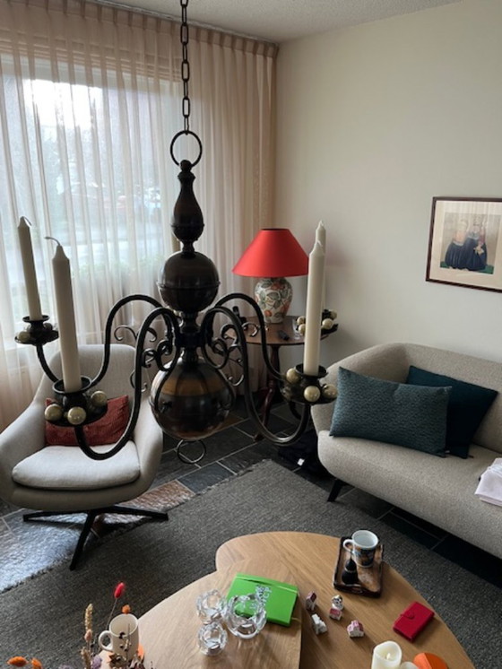 Image 1 of Historische koperen kroonluchter