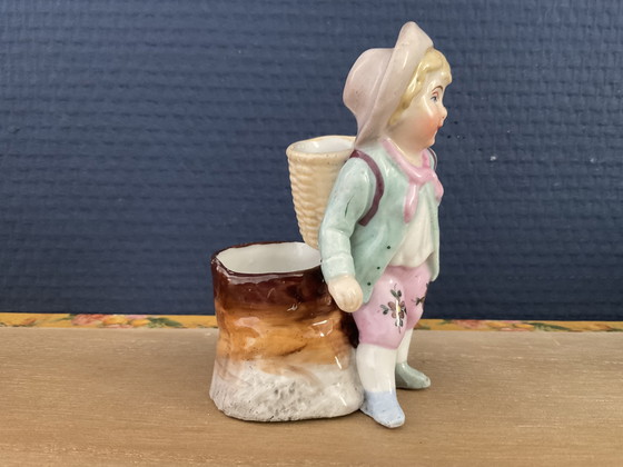 Image 1 of Lot de 2 pyrogènes de la fin du XIX ème siècle , porcelaine polychrome 