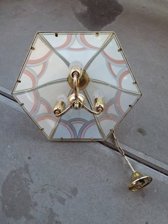 Image 1 of Lampada a sospensione in vetro Art Déco