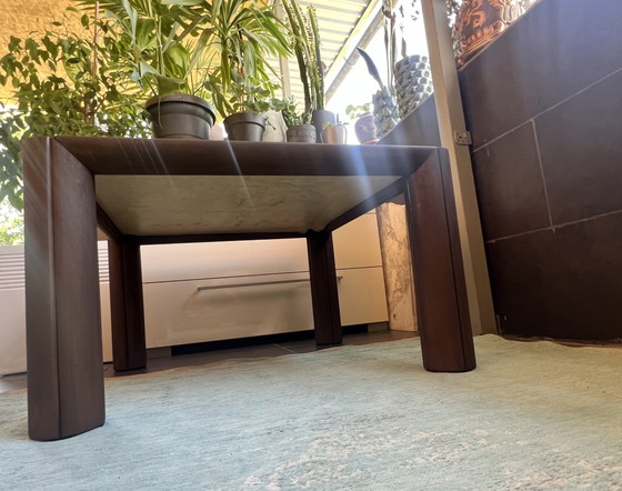 Mid-century Italian designer coffee table in travertine marble – vintage, Wood (photo 7 of 8)