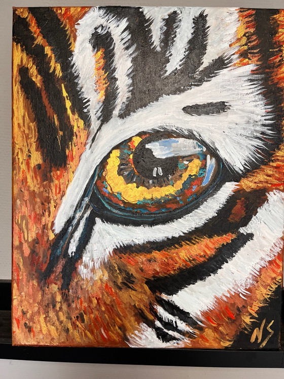Gemälde Tigerauge 40 mal 50 cm – nadin simbula, Gemälde & Zeichnungen, Leinwand (photo 2 of 7)