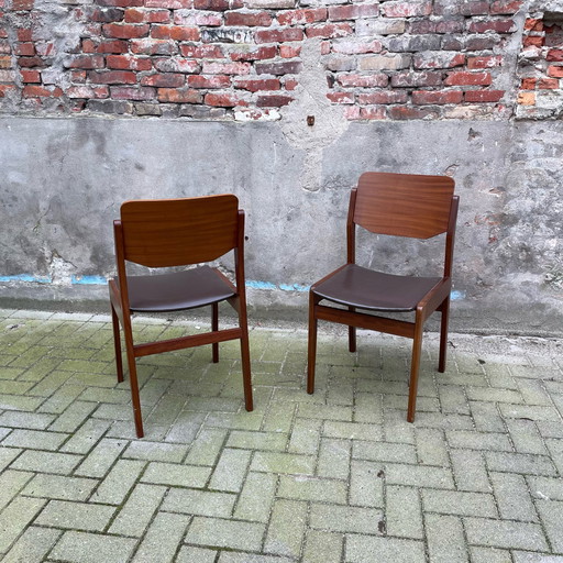 2x vintage teak chairs