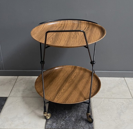 Image 1 of Carrello di servizio pieghevole attribuito a Paul Nagel per Jie Gantofta, Svezia, anni '60.