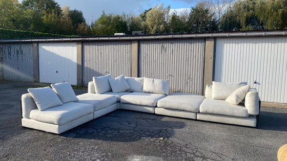 Sofá modular con laterales tejidos, Living Divani, Zona de estar, Textil, Ratán, Negro, Modern (foto 2 de 6)