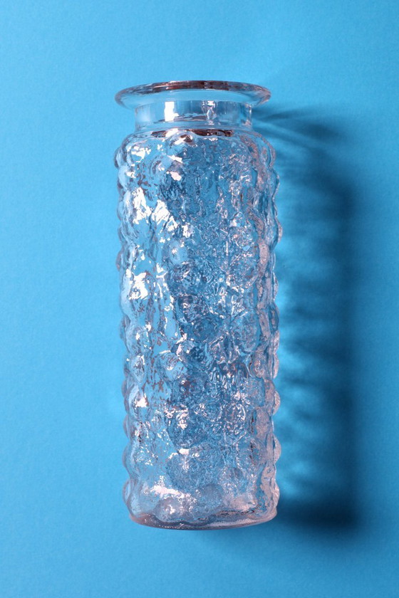 Image 1 of Vintage Stylish Pressed Glass Bubble Vase Designed by Vladislav Urban / 1967