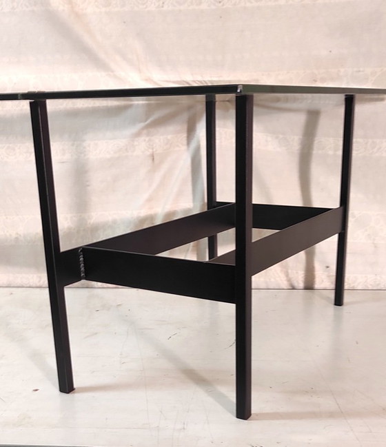 Image 1 of Modernist coffee table in metal, glass and brass - 1950s