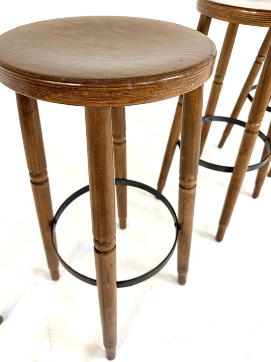 Image 1 of Set of 6 Brutalist bar stools '60