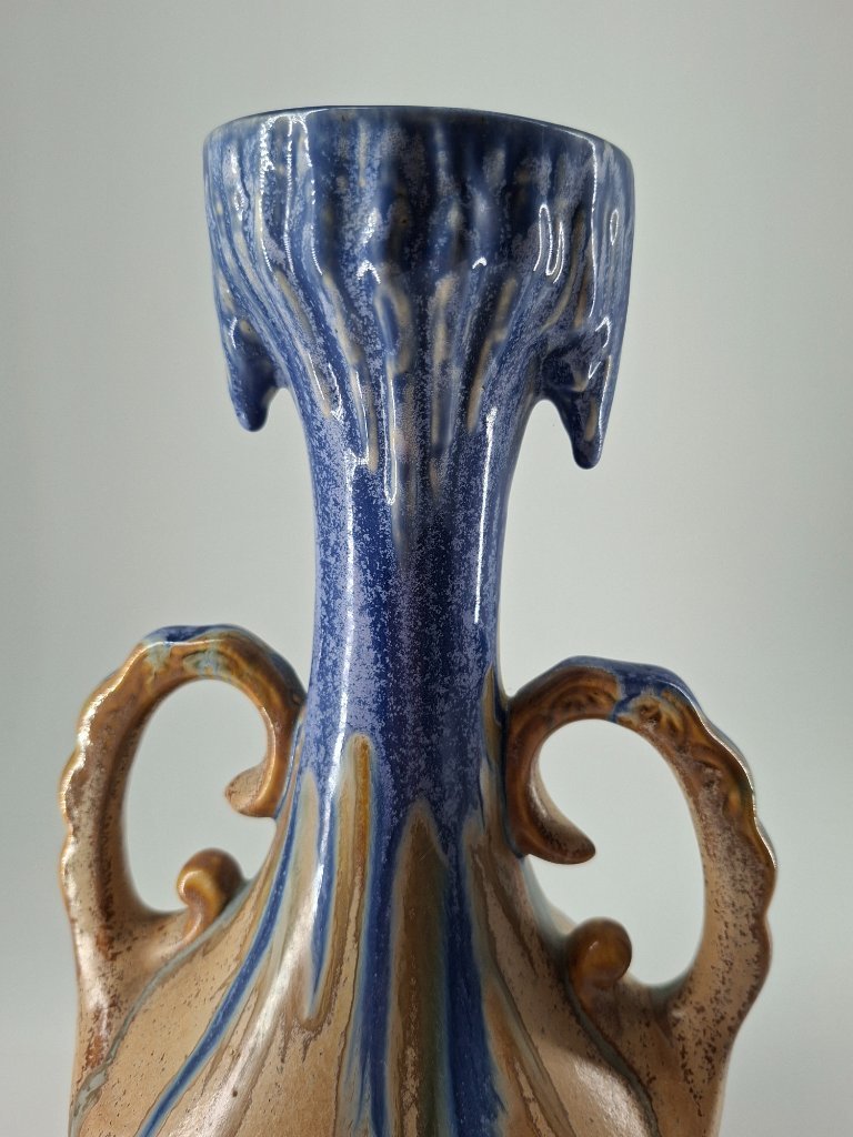 At Auction: Art Nouveau vaas pate de verre, Schneider getekend
