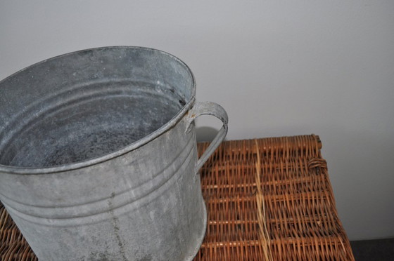 Cache-pot Vintage en Zinc Galvanisé, Années 1950 – Cache pots (photo 4 of 7)