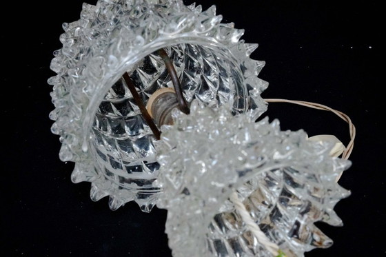 Image 1 of Par de lámparas de mesa italianas de cristal de Murano "Rostrato" de Ercole Barovier, década de 1940